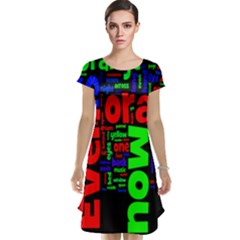 Writing Color Rainbow Cap Sleeve Nightdress by Mariart