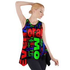 Writing Color Rainbow Side Drop Tank Tunic by Mariart