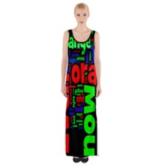 Writing Color Rainbow Maxi Thigh Split Dress by Mariart