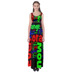 Writing Color Rainbow Empire Waist Maxi Dress by Mariart