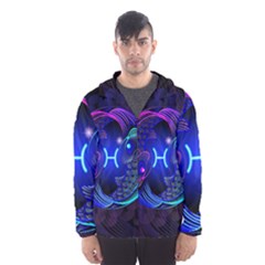 Sign Pisces Zodiac Hooded Wind Breaker (men) by Mariart