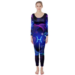 Sign Pisces Zodiac Long Sleeve Catsuit by Mariart