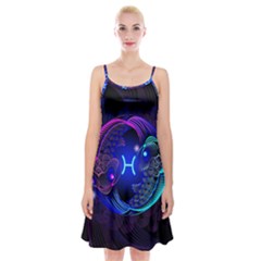 Sign Pisces Zodiac Spaghetti Strap Velvet Dress by Mariart