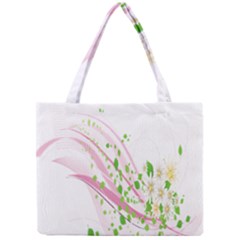 Sunflower Flower Floral Leaf Line Wave Chevron Pink Mini Tote Bag by Mariart