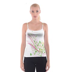 Sunflower Flower Floral Leaf Line Wave Chevron Pink Spaghetti Strap Top by Mariart