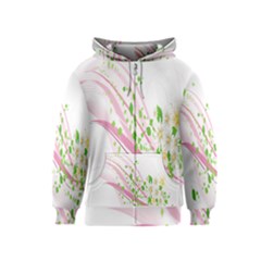 Sunflower Flower Floral Leaf Line Wave Chevron Pink Kids  Zipper Hoodie by Mariart