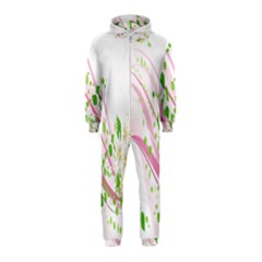 Sunflower Flower Floral Leaf Line Wave Chevron Pink Hooded Jumpsuit (kids) by Mariart