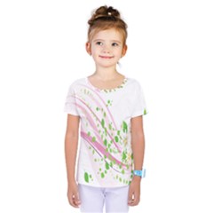 Sunflower Flower Floral Leaf Line Wave Chevron Pink Kids  One Piece Tee