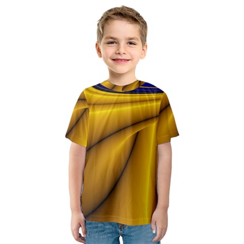 Waves Wave Chevron Gold Blue Paint Space Sky Kids  Sport Mesh Tee by Mariart