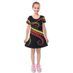 Cool Pattern Designs Kids  Short Sleeve Velvet Dress by Nexatart