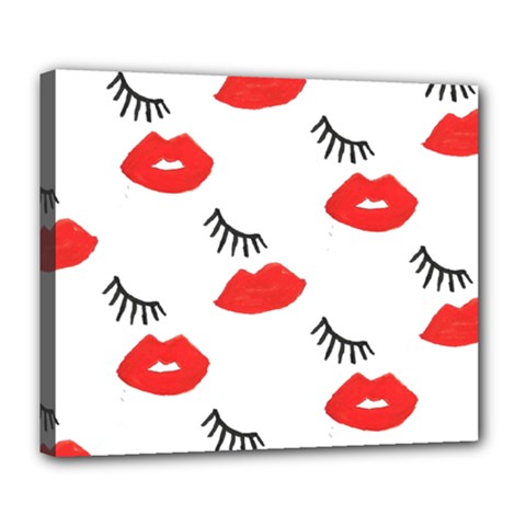 Smooch Pattern Design Deluxe Canvas 24  X 20   by Nexatart