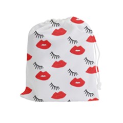 Smooch Pattern Design Drawstring Pouches (extra Large) by Nexatart