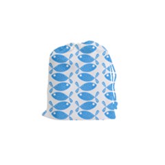 Fish Pattern Background Drawstring Pouches (small)  by Nexatart