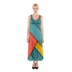 Color Schemes Material Design Wallpaper Sleeveless Maxi Dress by Nexatart