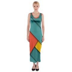 Color Schemes Material Design Wallpaper Fitted Maxi Dress by Nexatart