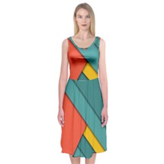 Color Schemes Material Design Wallpaper Midi Sleeveless Dress by Nexatart