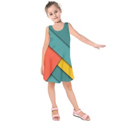 Color Schemes Material Design Wallpaper Kids  Sleeveless Dress by Nexatart