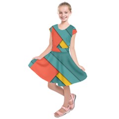 Color Schemes Material Design Wallpaper Kids  Short Sleeve Dress by Nexatart