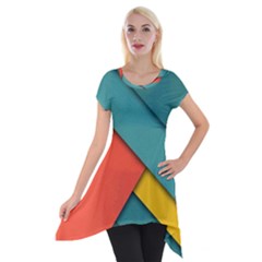 Color Schemes Material Design Wallpaper Short Sleeve Side Drop Tunic by Nexatart