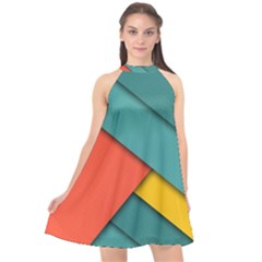 Color Schemes Material Design Wallpaper Halter Neckline Chiffon Dress  by Nexatart