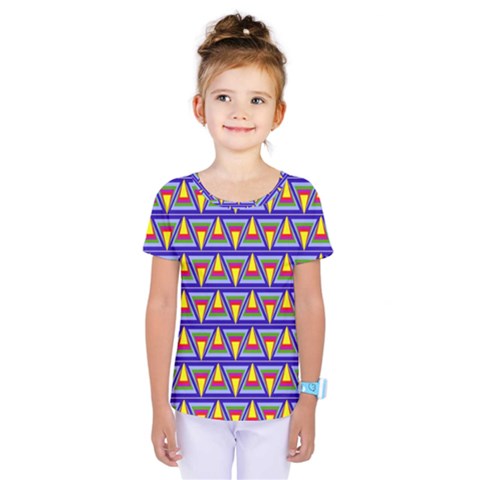 Seamless Prismatic Pythagorean Pattern Kids  One Piece Tee by Nexatart