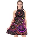 Sunset Floral Halter Neckline Chiffon Dress  View1