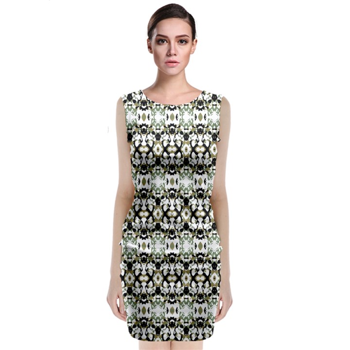 Abstract Camouflage Classic Sleeveless Midi Dress