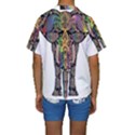 Prismatic Floral Pattern Elephant Kids  Short Sleeve Swimwear View2