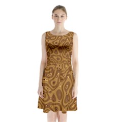 Giraffe Remixed Sleeveless Waist Tie Chiffon Dress by Nexatart