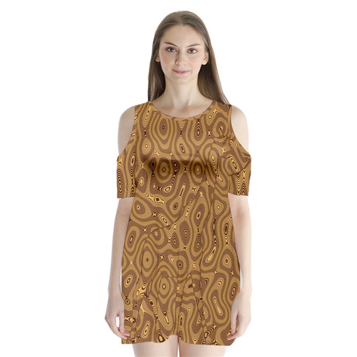 Giraffe Remixed Shoulder Cutout Velvet  One Piece