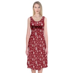 Merry Christmas Pattern Midi Sleeveless Dress