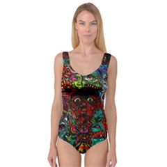 Abstract Psychedelic Face Nightmare Eyes Font Horror Fantasy Artwork Princess Tank Leotard  by Nexatart