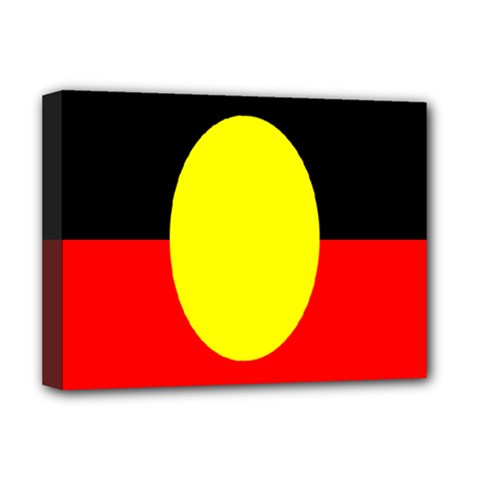 Flag Of Australian Aborigines Deluxe Canvas 16  X 12   by Nexatart