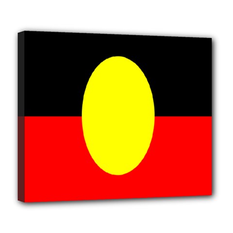 Flag Of Australian Aborigines Deluxe Canvas 24  X 20   by Nexatart