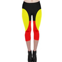 Flag Of Australian Aborigines Capri Leggings  by Nexatart