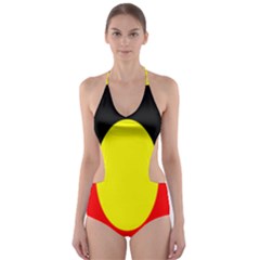 Flag Of Australian Aborigines Cut-out One Piece Swimsuit by Nexatart