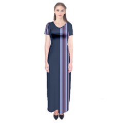 Lines Short Sleeve Maxi Dress by ValentinaDesign