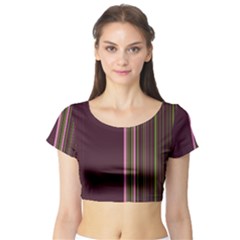 Lines Short Sleeve Crop Top (tight Fit) by ValentinaDesign