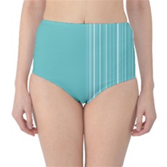 Lines High-waist Bikini Bottoms by ValentinaDesign