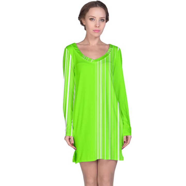 Lines Long Sleeve Nightdress