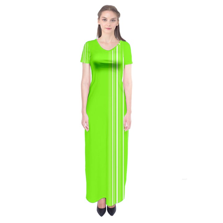 Lines Short Sleeve Maxi Dress