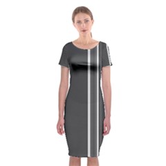 Lines Classic Short Sleeve Midi Dress by ValentinaDesign