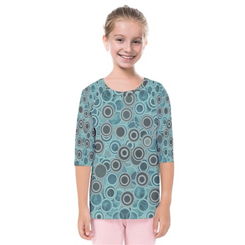 Abstract Aquatic Dream Kids  Quarter Sleeve Raglan Tee by Ivana