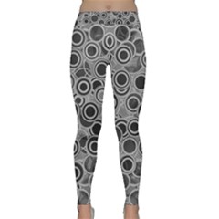 Abstract Grey End Of Day Classic Yoga Leggings by Ivana