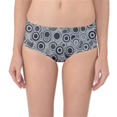 Abstract Grey End Of Day Mid-waist Bikini Bottoms by Ivana