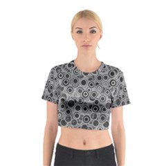 Abstract Grey End Of Day Cotton Crop Top by Ivana