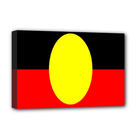 Flag Of Australian Aborigines Deluxe Canvas 18  X 12   by Nexatart