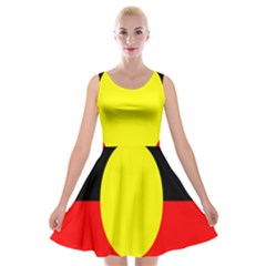 Flag Of Australian Aborigines Velvet Skater Dress by Nexatart