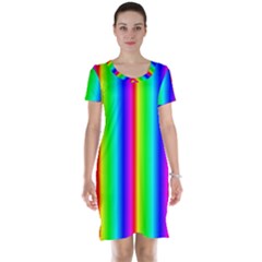 Rainbow Gradient Short Sleeve Nightdress by Nexatart