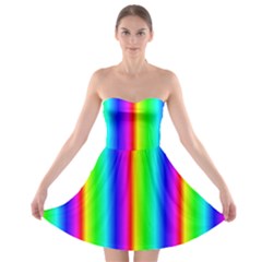 Rainbow Gradient Strapless Bra Top Dress by Nexatart